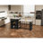 Extendable Island Console With Drawers, Double-Door Cabinet, And Open Shelving. Serves As Dining Table, Temporary Breakfast Bar, And Afternoon Tea Lounge,Black-705274697
