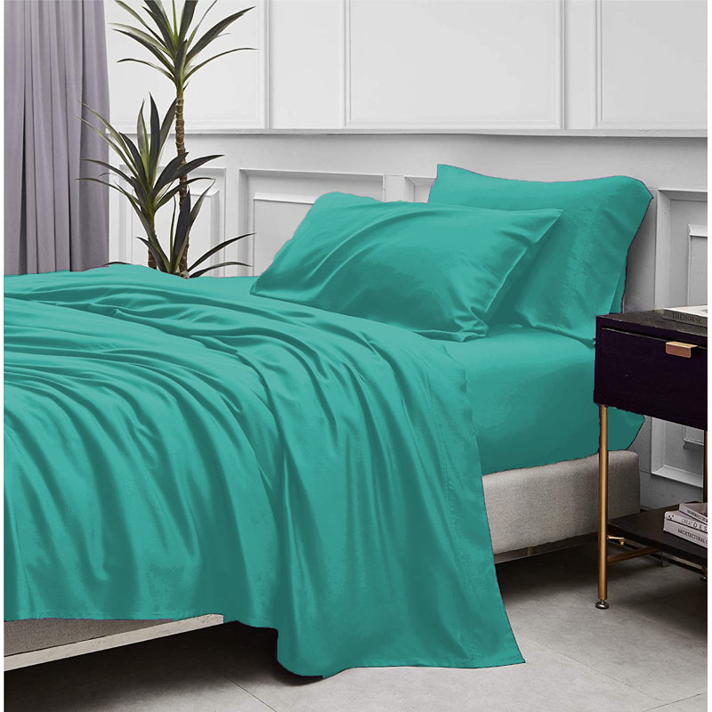 Microfiber Sheet Set, Full Sheet Set with 2 Pillowcases, Turquoise