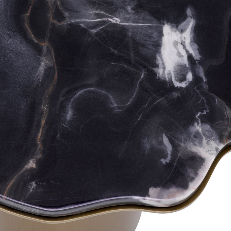 Side Table Shapiro Black Marble - Top, Black