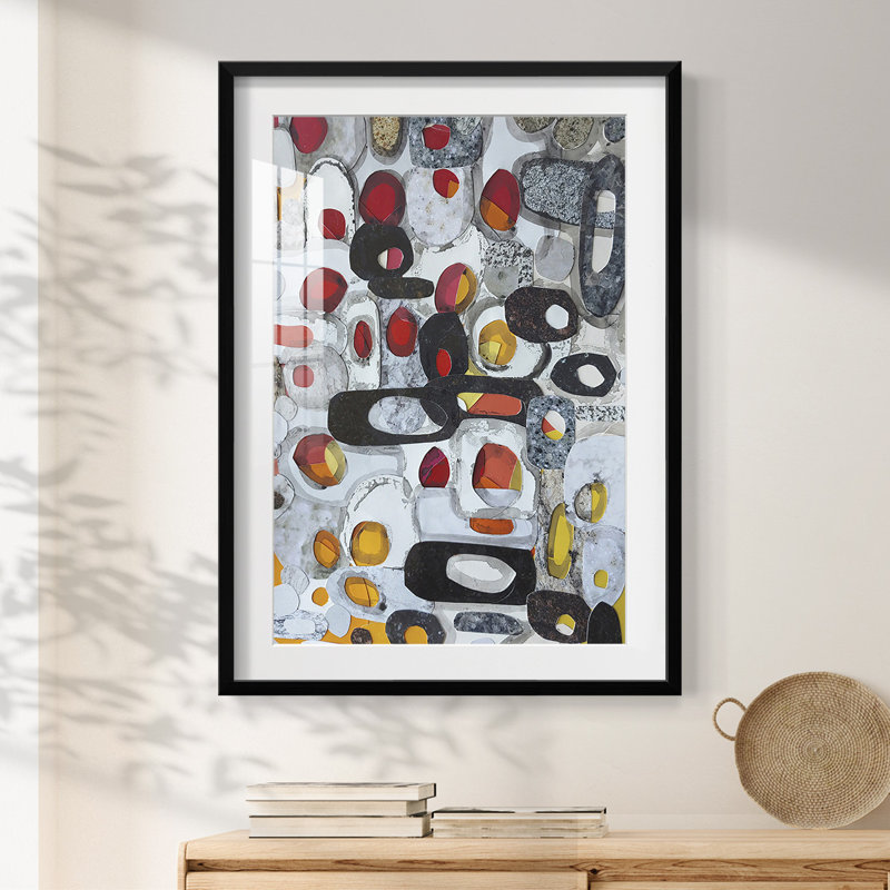 Collage de fruits I - impression encadrée, H 28,5 po x l 20,5 po, Noir