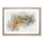 Hummingbird by a Flower in Abstract - Framed Print-55769126-55769127