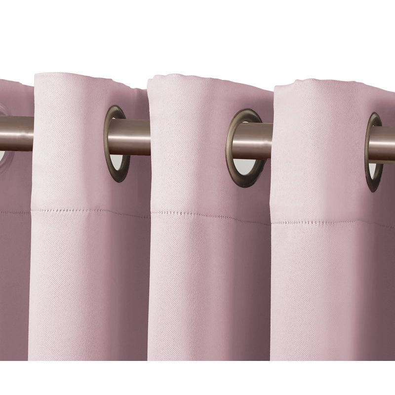  Panneau de rideau simple 1 pièce uni avec œillets, L 38 po x L 84 po, Rosé