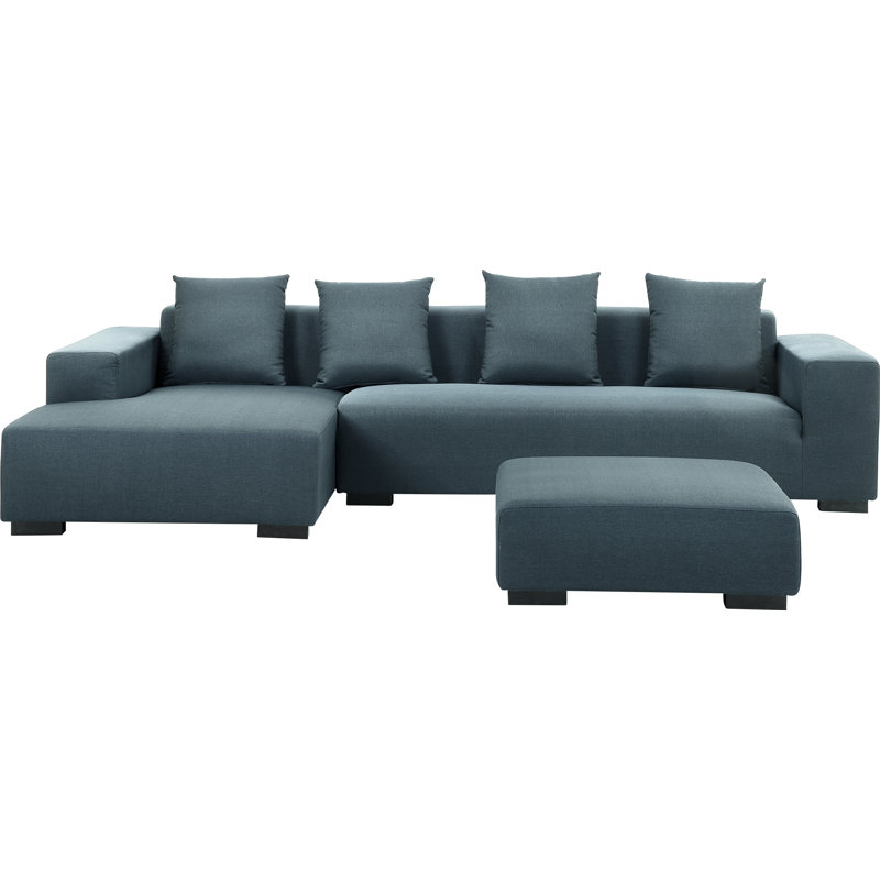 Cronin 4 Seater Corner Sofa , Dark blue, Left