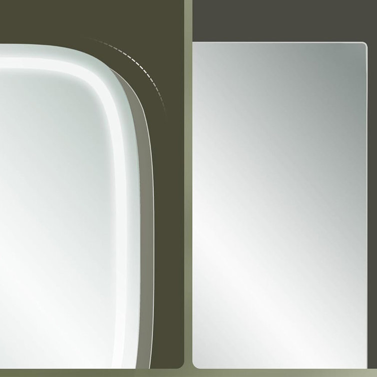 Medicine Cabinet with Mirror and Lights, Wall-Mounted Bathroom Wall Cabinet with Charging Station, 2 AC Outlets