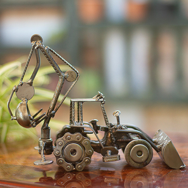 Armando Ramírez Unique Recycled Metal and Car Parts Sculpture
