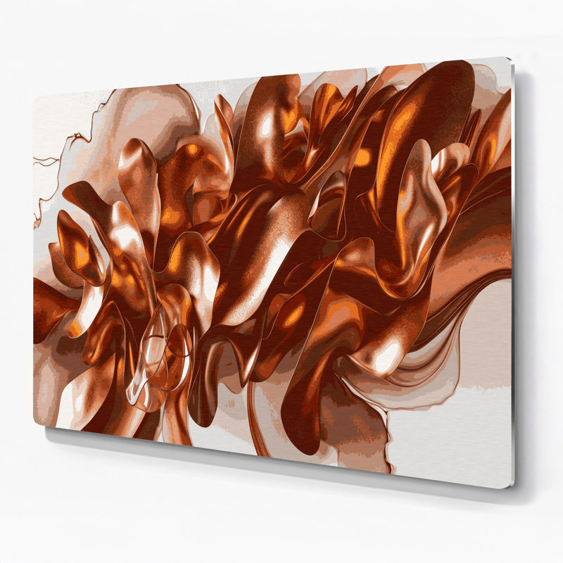 Aquarelle abstraite, art mural en métal brun 9, H 20 po x l 30 po