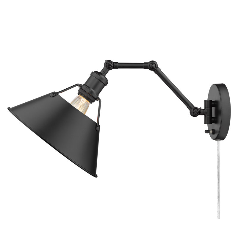 Lampe murale avec bras pivotant à 1 lumière Weatherford, Noir mat, Noir mat