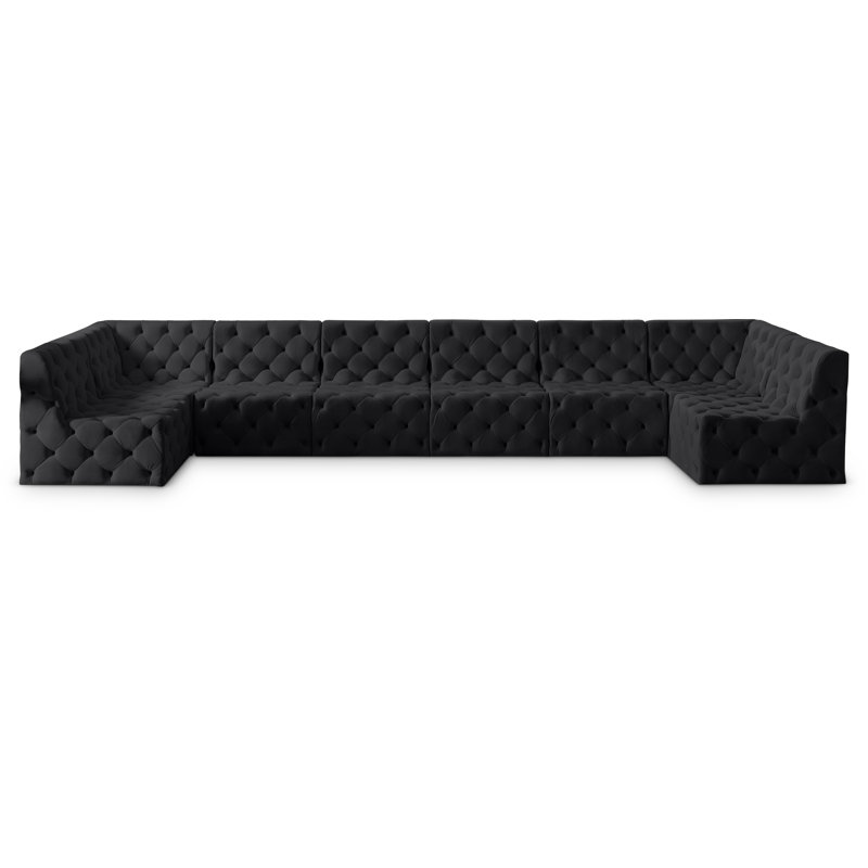 Canapé modulaire Klecka, Velours noir