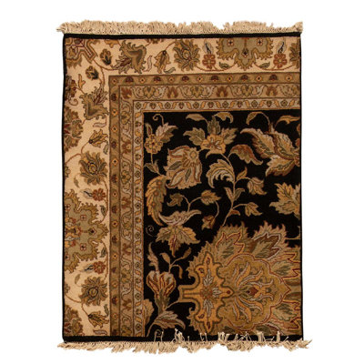 Hand Knotted Oriental Area Rug in Beige