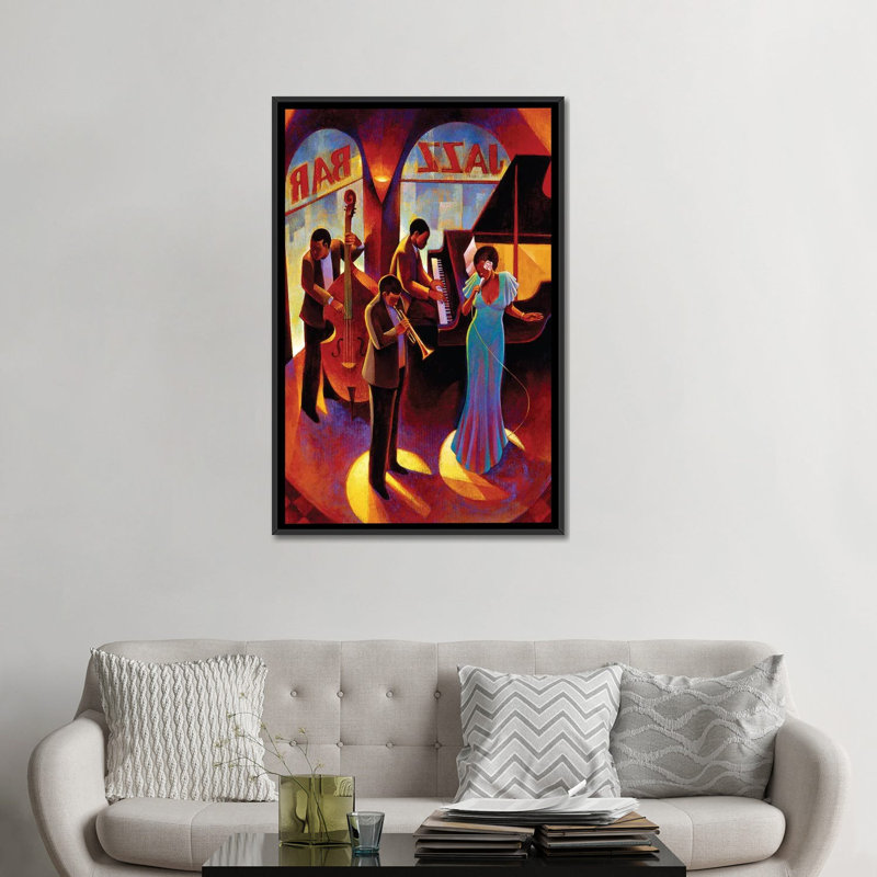 «At the Top» par Keith Mallett, impression sur toile, H 26 po x l 18 po x P 1,5 po, Toile avec cadre noir, Pas de tapis