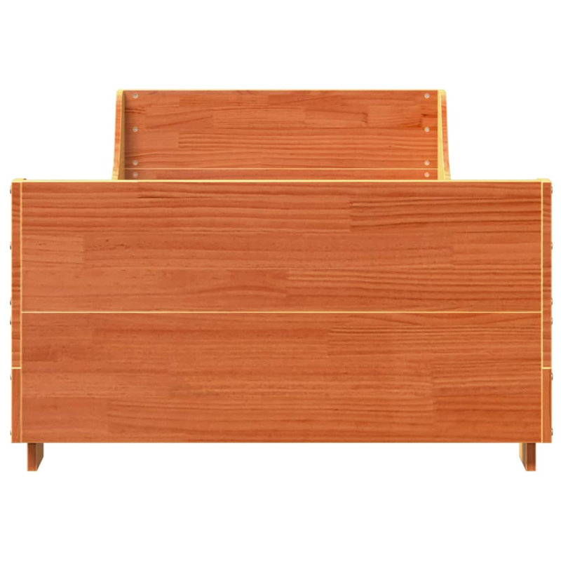 Solid Wood Bed, European Single (90 x 200cm), Wax Brown