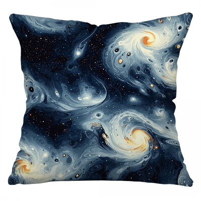 Galaxies Throw Pillow, Space Cotton Twill Pillows