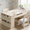 Ensemble de table et chaises pour enfants Philippe, table de bricolage en bois 3 en 1 avec 2 chaises, grands bacs de rangement, porte-rouleau de papier et gobelets à peinture, bureau de jeu de dessin pour tout-petits pour la garderie en classe à domicile