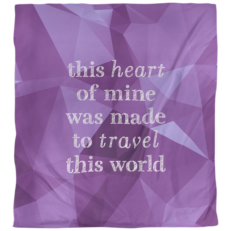 Housse de couette simple Travel Love Quote, Housse de couette pour très grand lit, Améthyste