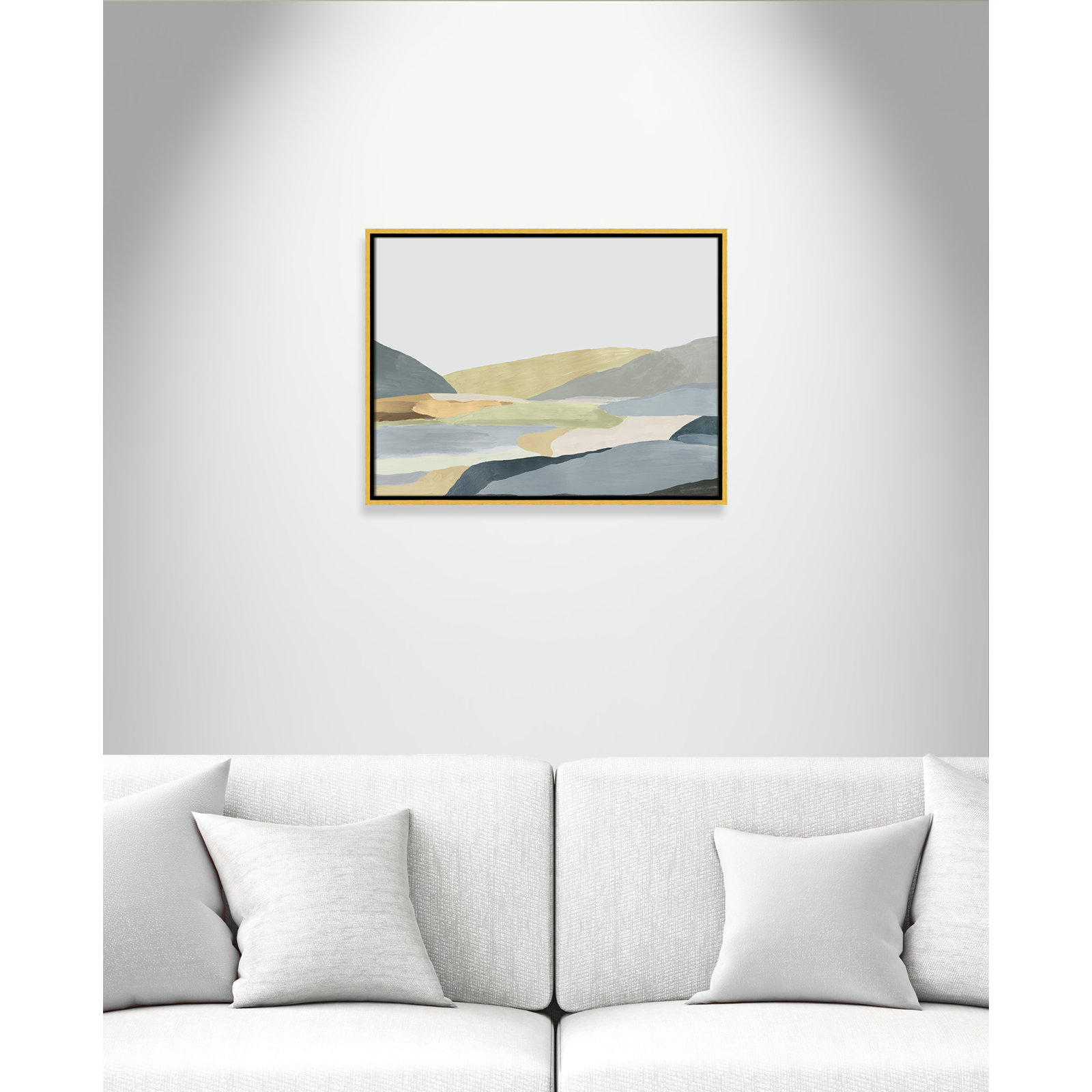 Blair "Warm Hills II" Painting, 19.5" H x 25.5" W x 2" D, Gold Canvas