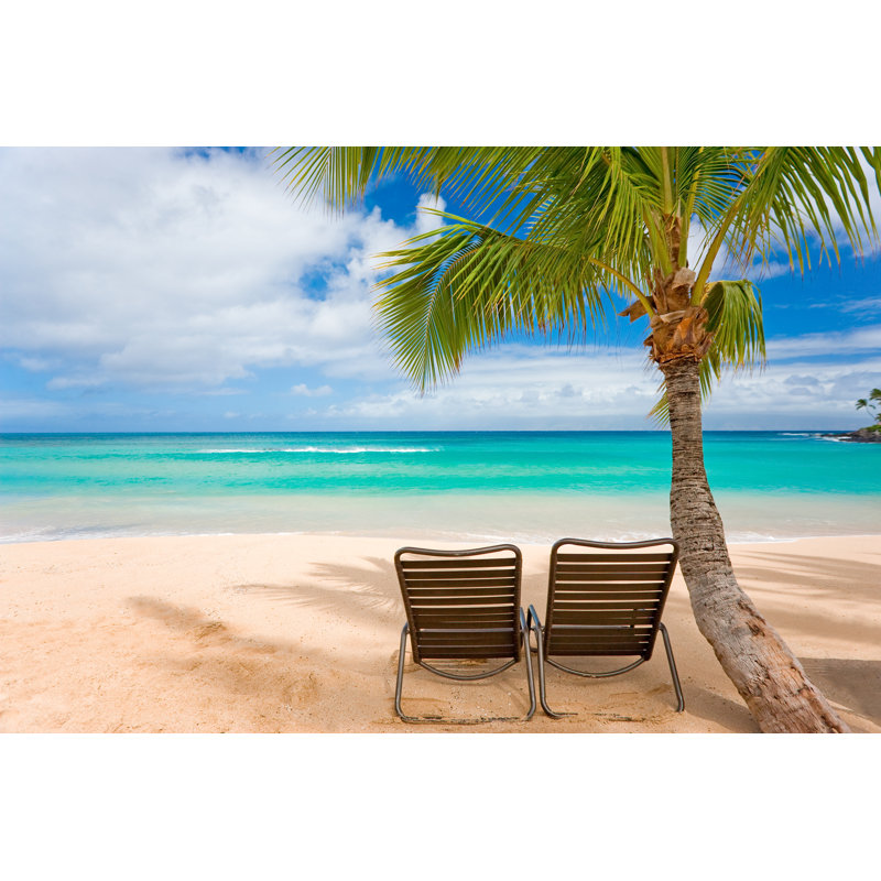 Plage tropicale - photographie sur toile tendue, L 12 po x H 8 po