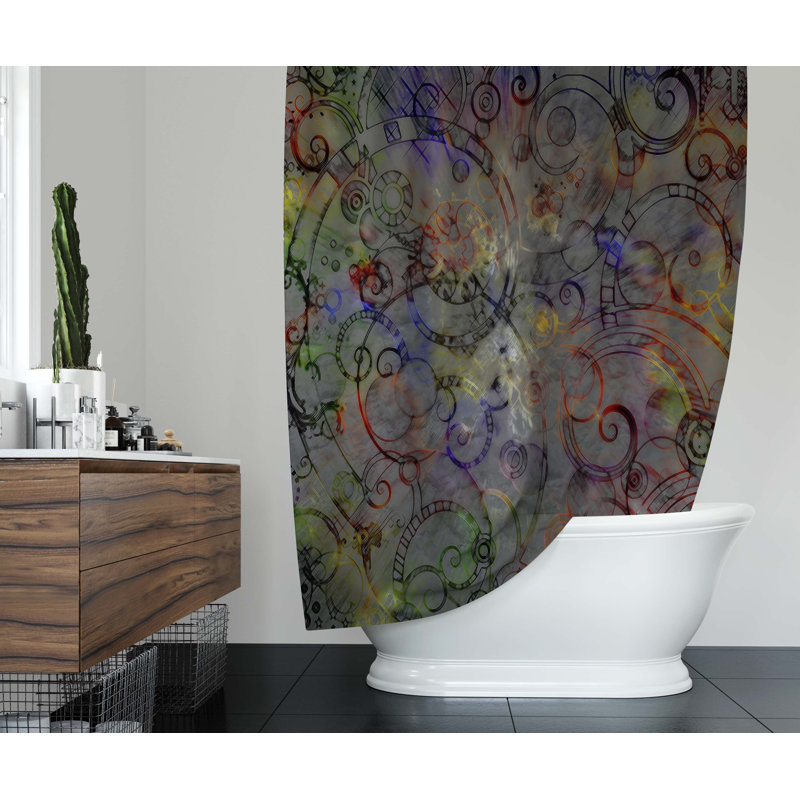 Geometric Shower Curtain, 90" H x 70" W