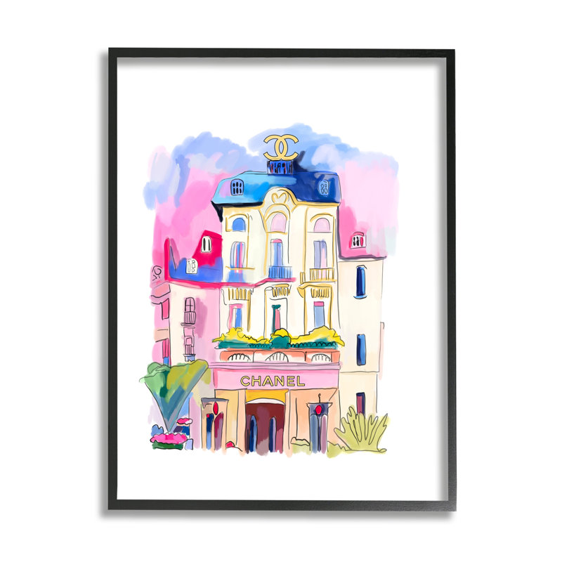 Glam Shop Building par Amelia Noyes, Giclée encadrée noir minuit, H 20 po x l 16 po x P 1,5 po
