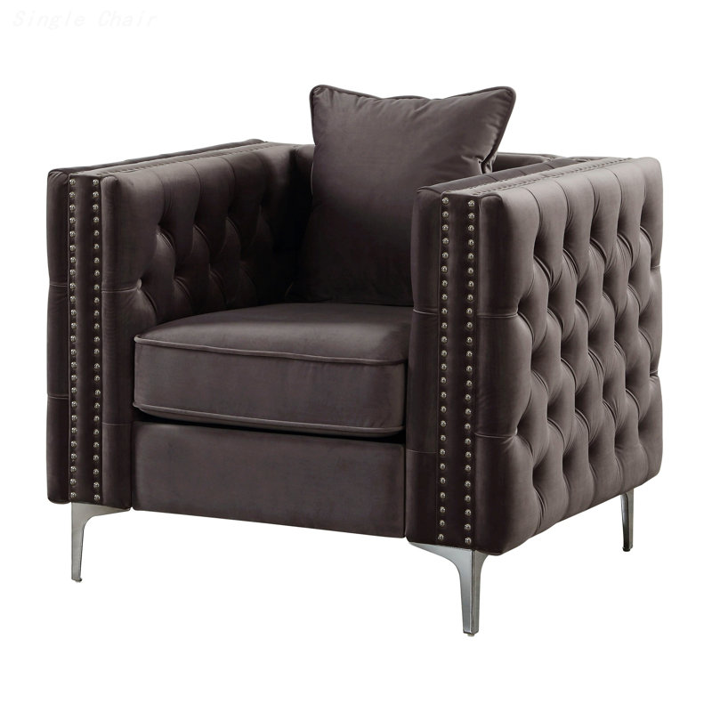 Chaise Gillian II, Velours gris foncé