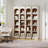 70.86" 5-Tier White & Oak Modern Slim Corner Cube Bookcase For Living Room, Office, Bedroom