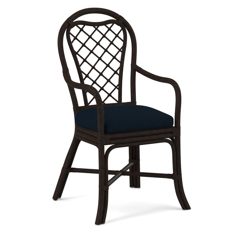 Trellis Dining Arm Chair, Java, Stone Crypton Performance; 0884-83