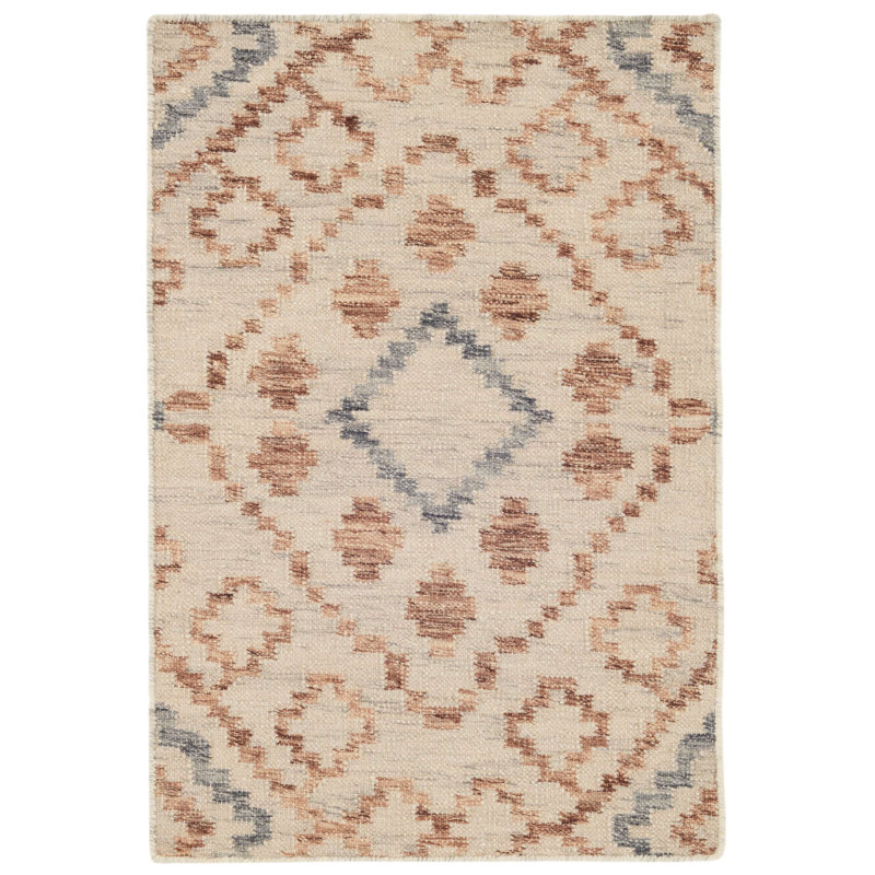 Jelly Roll Sky Handwoven Wool Rug, Rectangle 2' x 3'