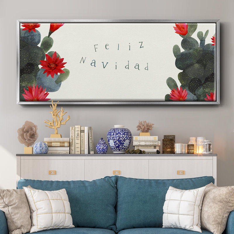 Floraison de Noël, collection de cactus en D, toile encadrée, H 20 po x l 50 po