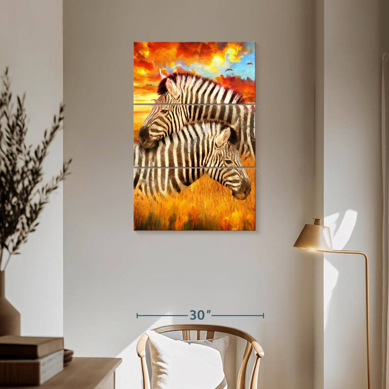 Brampt Snuggling Zebras, 57" H x 36" W