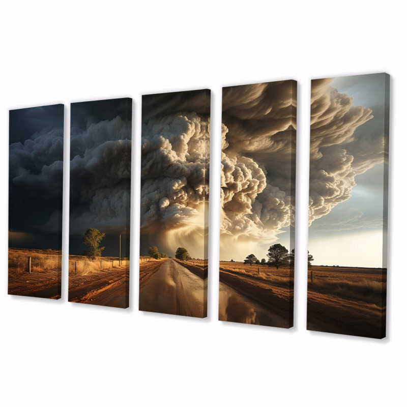 Tempête de tornade tempête sur toile, reproduction de 5 pièces