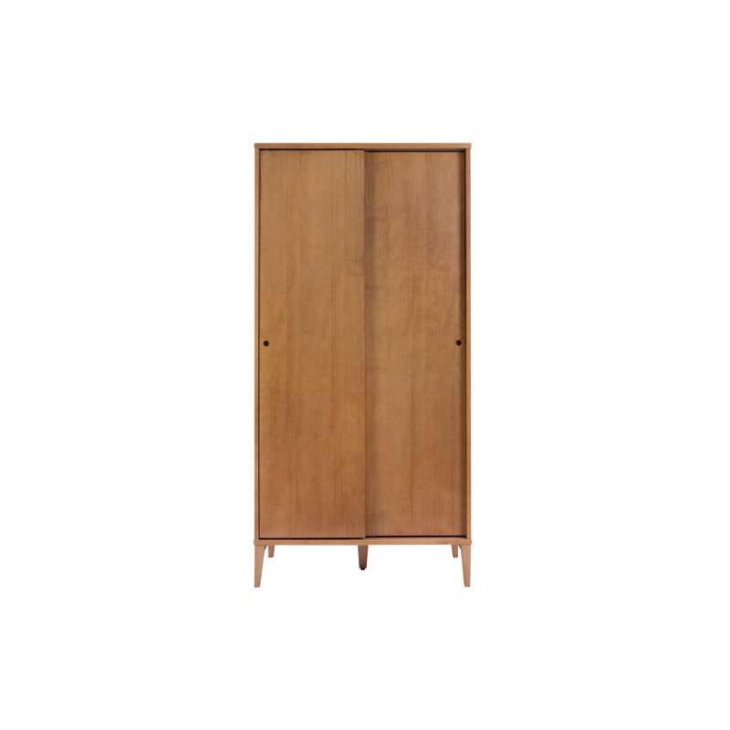 Aubrianna 2 Door Solid Wood Wardrobe, Natural
