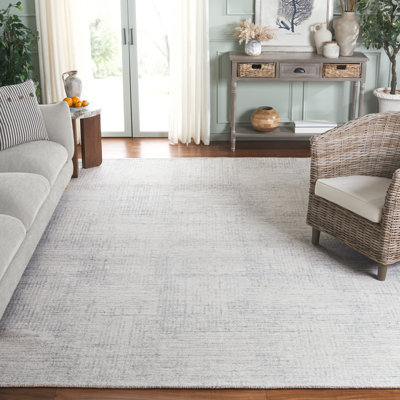 Tapis gris / ivoire en laine / coton touffeté à la main Ebony 926