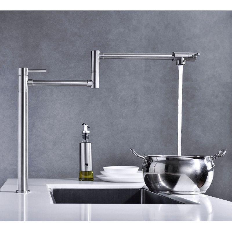 Robinet remplisseur de pot avec tige d'extension, Brushed Nickel