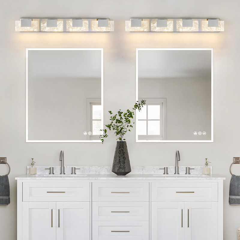 4-Light Modern Bathroom Vanity Light, Nickel