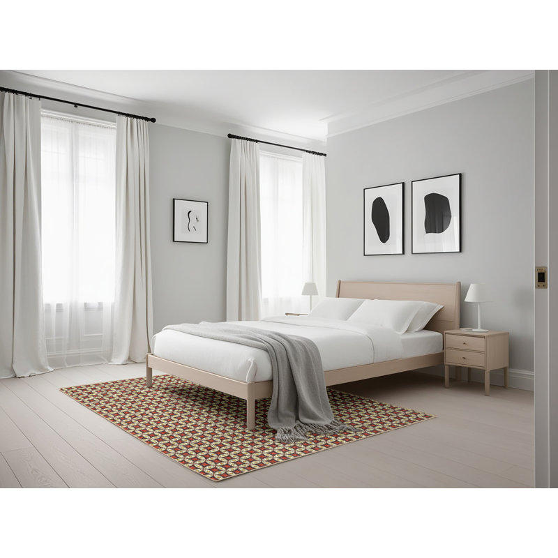 Tapis brun à motif géométrique, Rectangle 5 pi x 7 pi