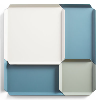 Modern Powder Coated Steel Tray - Set of 3