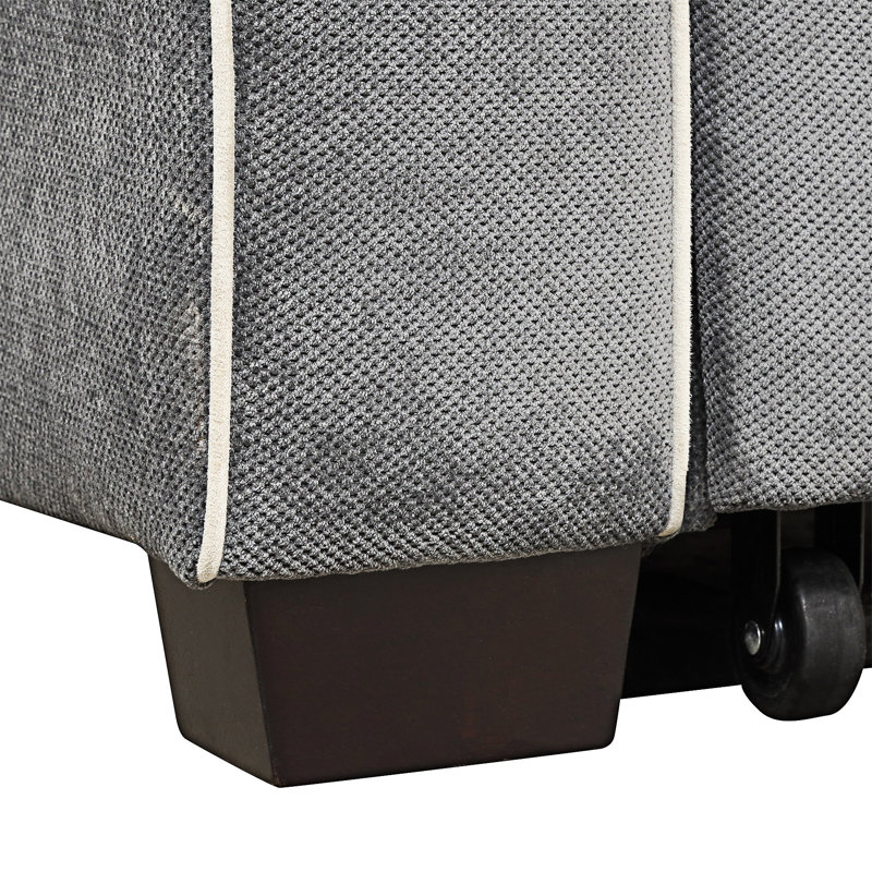 Upholstered Pull Out Sofa Bed With Throw Pillows, USB Charging Port And Adjustable Backrest, Charcoal Gray