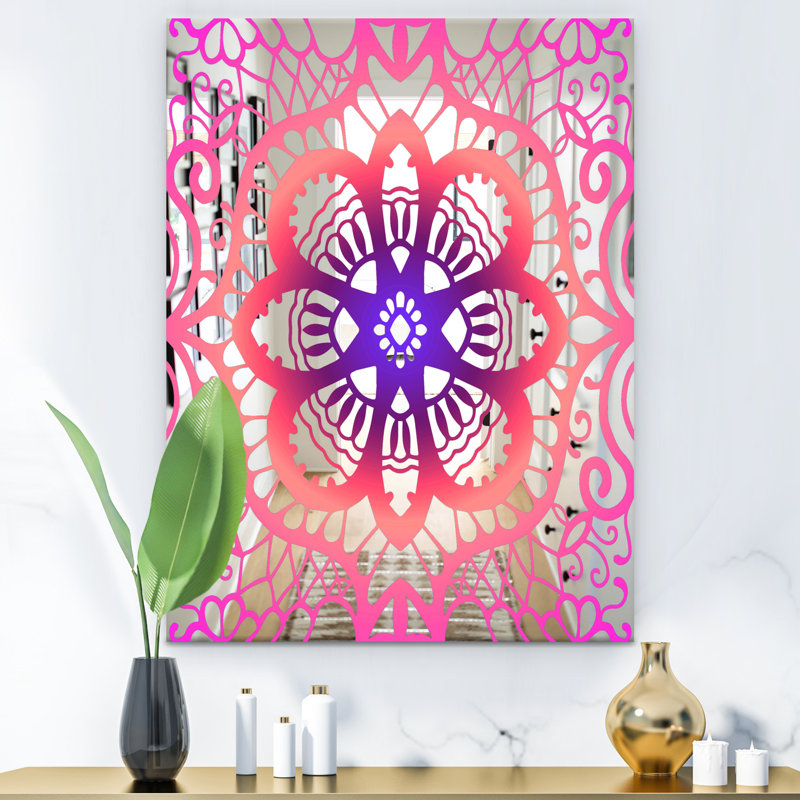 Motif de dentelle - Miroir Mid-Century - Grand miroir mural, H 39,4 po x l 29,5 po