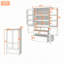 Armoire de cuisine autoportante haute avec 2 portes de style Shaker, tablettes de porte, 4 tiroirs et 2 tablettes réglables.-1717451768