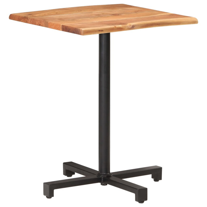 Bistro Table Square Solid Acacia Wood, 29.53" H x 23.62" W x 23.62" D, Oak