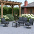 4 Piece Outdoor Furniture Swivel Chair Sets With Cushions