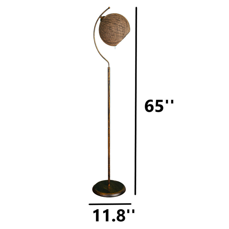 Baz 64.96 " Bronzed Arched Floor Lamp, Black