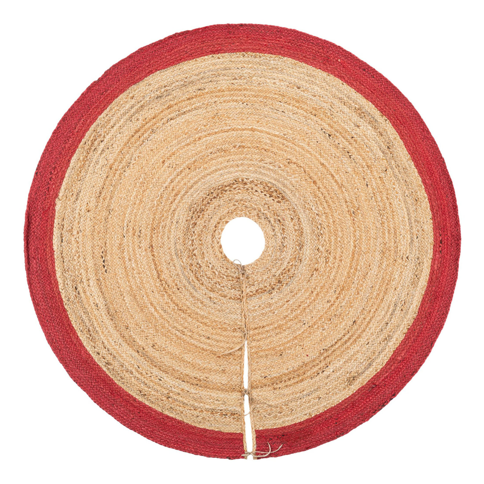 Burlap Tree Skirt, Beige, Round 5'1"