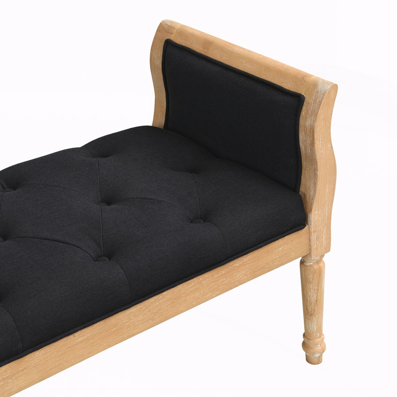 Banc rembourré avec accoudoirs courbés, Gris anthracite / gris, Gris anthracite / gris, Naturel