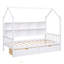Lit simple en bois avec 2 tiroirs, lit pour enfant avec tablette de rangement