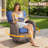 Agnes 7-Person Outdoor Rattan Patio T-Back Cushions Conversation Furniture Set With Fire Pit Table-1132897067