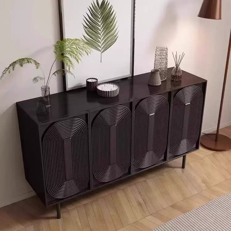 Buffet rétro à quatre portes, H 33,46 po x l 55,12 po x P 15,75 po