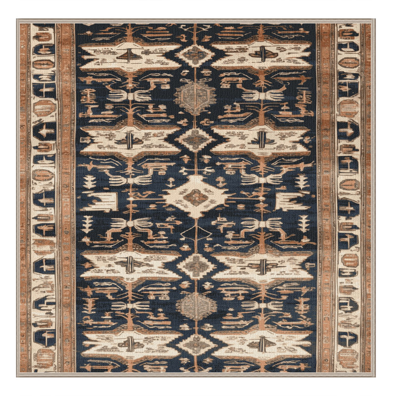 Tapis brun lavable à la machine, Carré 5 pi