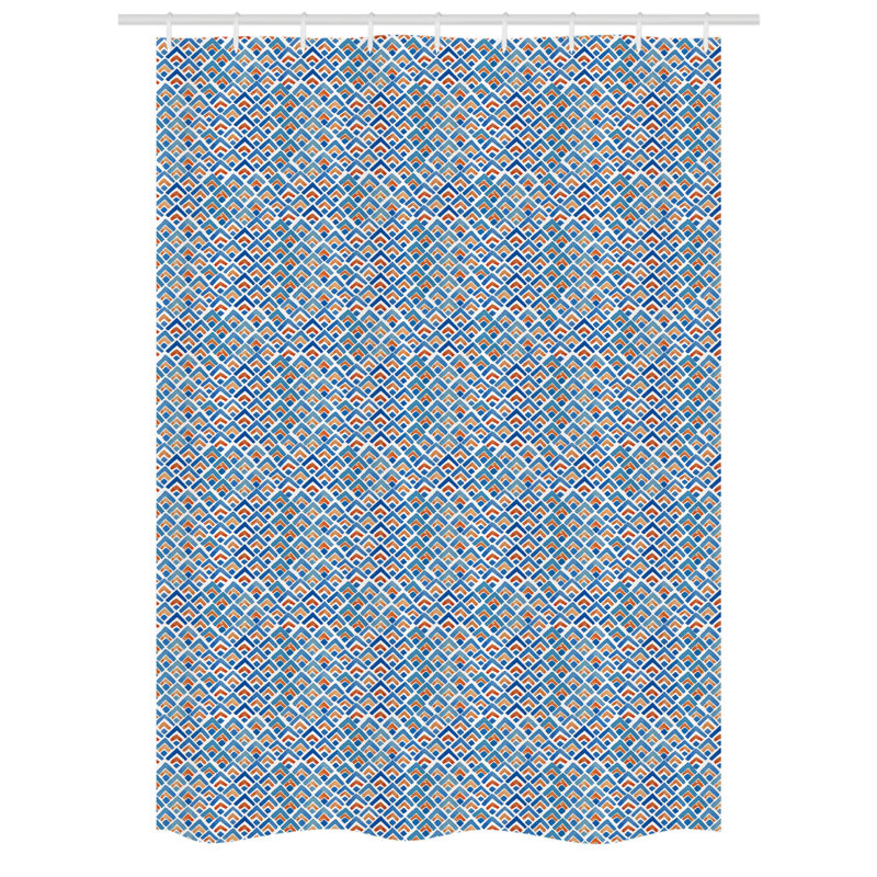 Madisonville Geometric Shower Curtain with Hooks Included, 54" W x 78" L
