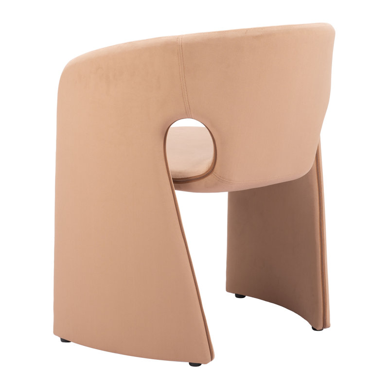 Tan Upholstered Metal Arm Chair
