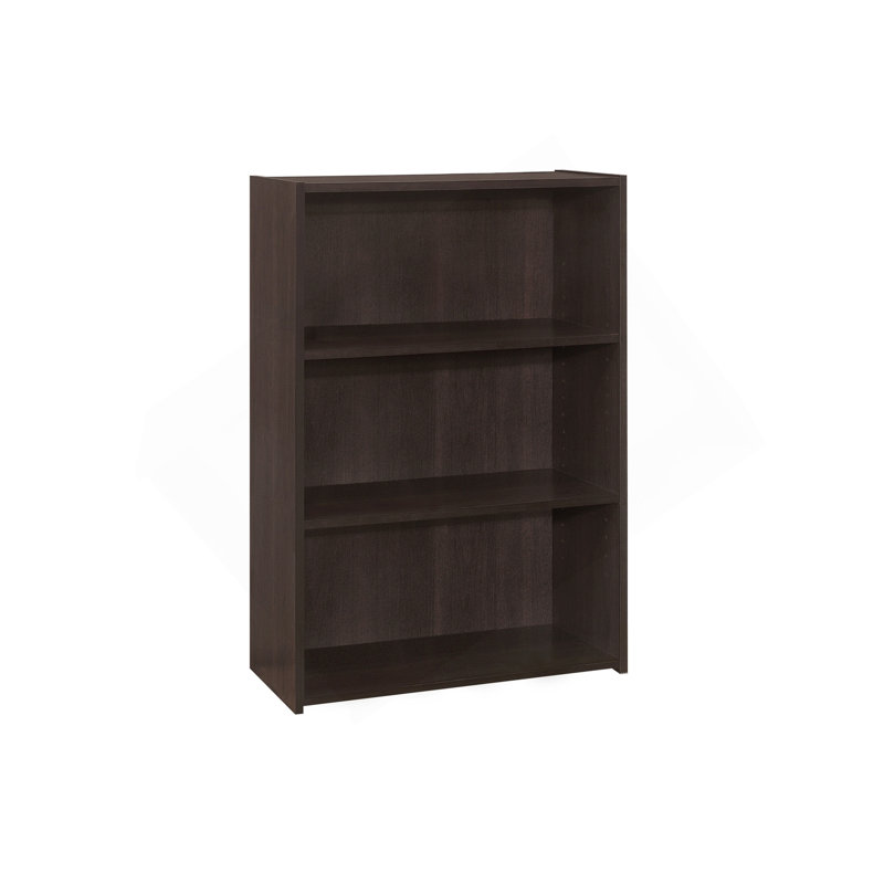 Bookshelf, Bookcase, 4 Tier, 36"H, Office, Bedroom, Brown Laminate, Transitional, (4 Shelves) 35.5"H x 24.75"W x 11.75"D